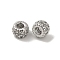 Rack Plating Brass Micro Pave Cubic Zirconia Beads, Long-Lasting, Lead Free & Cadmium Free, Round, Platinum, 6.5x4.5mm, Hole: 2.5mm