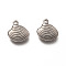 Non-Tarnish 201 Stainless Steel Pendants, Shell Shape, Stainless Steel Color, 14x13.5x3mm, Hole: 1.4mm