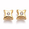 304 Stainless Steel Slide Charms, with Rhinestone, Star, Crystal, Golden, 14x15x8.5mm, Hole: 5mm