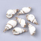 Electroplate Spiral Shell Pendants, with Iron Findings, Golden, White, 13~25x8~11x8~10mm, Hole: 1.8mm