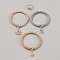 Brass & Alloy Jewelry Set with Rhinestone, Anchor & Helm Charm Bracelets & Leaf Open Cuff Rings, Mixed Color, 55mm, US Size 9 1/4(19.1mm), 4pcs/set