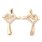 Brass & Cubic Zirconia Pendants, Cadmium Free & Nickel Free & Lead Free, Cross & Heart Charm, Real 18K Gold Plated, 22.5x15x4mm, Hole: 1.3x1.9mm
