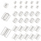 40Pcs 3 Styles Alloy Rhinestone Bikini Clips, Bra Clasp Replacement Part, Lingerie Front Closure, Platinum, 15~29x13~22.5x3~5mm, Hole: 11.5~26x1.5~4.2mm