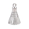 Rack Plating Alloy Pendants, Lead Free & Nickel Free & Cadmium Free, Badminton Charms, Platinum, 31.5x19.5mm, Hole: 2.5mm