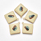 Smooth Surface Alloy Enamel Pendants, Rhombus, Matte Gold Color, Lemon Chiffon, 31x28x3mm, Hole: 2mm
