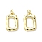Rack Plating Brass Pendants, Cadmium Free & Lead Free, Rectangle, Real 18K Gold Plated, 21x13x2.5mm, Hole: 3.4mm