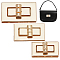 3 Sets 3 Style Zinc Alloy Twist Lock Clasp, Turn Lock, Bag Replacement Accessories, Rectangle, Light Gold, 2.75~4.05x1.75~3.9x0.6~1.95cm, Hole: 20.5~27.5x7.5~10.5mm, 1 set/style