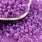Glass Seed Beads, Imitation Cat Eye, Rondelle, Medium Orchid, 4x3.3mm, Hole: 1.4mm
