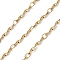 304 Stainless Steel Twist Bar Link Chains, Ion Plating(IP), Soldered, with Spool, Real 18K Gold Plated, 13x1.5x1.5mm, 10m/roll