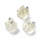 Natural Lemon Quartz Pendants, Merkaba Star Charms, with Stainless Steel Color Plated 201 Stainless Steel Findings, 18~20x14~15x14~15mm, Hole: 8x3mm