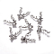 Brass Micro Pave Clear Cubic Zirconia Pendants, Cadmium Free & Nickel Free & Lead Free, Deer, Real Platinum Plated, 16x16x3mm, Hole: 1mm