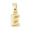 Brass Charms, Letter, Cadmium Free & Lead Free, Long-Lasting Plated, Rack Plating, Letter E, 10x5.5x2.5mm, Hole: 3x5mm