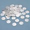 Brass Charms, Flat Round, 925 Sterling Silver Plated, 10x0.5mm, Hole: 1.2mm