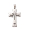 Non-Tarnish 304 Stainless Steel Pendants, Cross with Star Charm, Stainless Steel Color, 44.5x26x6.8mm, Hole: 8x4mm