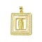Real 18K Gold Plated Brass Micro Pave Cubic Zirconia Pendants, Cadmium Free & Nickel Free & Lead Free, with Shell, Rectangle, 27.5x22.5x2mm, Hole: 3.5x4.5mm