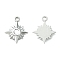 Non-Tarnish 304 Stainless Steel Pendant Cabochon Settings, Star, Stainless Steel Color, Tray: 2mm, 12.5x10.5x1.5mm, Hole: 1.2mm