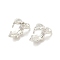 Rack Plating Alloy Charms, Leaf Copper Pinch Clips, Silver, 10x11.5x4mm, Hole: 1.5mm