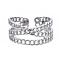 Non-Tarnish 304 Stainless Steel Criss Cross Open Cuff Ring, Chunky Hollow Ring for Women, Stainless Steel Color, US Size 7(17.3mm)