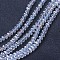 Electroplate Glass Beads Strands, AB Color Plated, Faceted, Rondelle, Clear AB, 4x3mm, Hole: 0.4mm, about 110~115pcs/strand, 39~40cm