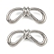 Alloy Bowknot Beads, Lead Free & Cadmium Free & Nickel Free, Rack Plating, Platinum, 9.5x21.5x5.5mm, Hole: 1.8mm