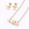 304 Stainless Steel Jewelry Sets, Stud Earrings and Pendant Necklaces, Bird, Golden, Necklace: 18.9 inch(48cm), Stud Earrings: 5x12x1.2mm, Pin: 0.8mm