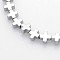 Electroplate Non-magnetic Synthetic Hematite Beads Strands, Cross, Platinum Plated, 4x4x2mm, Hole: 0.5mm, about 94pcs/strand, 15.7 inch