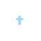 Silicone Beads, Cross, Sky Blue, 17x13x7mm, Hole: 2mm