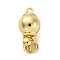 Brass Box Clasps, Cadmium Free & Nickel Free & Lead Free, Round, Real 18K Gold Plated, 29mm, Hole: 1.2mm