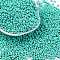 8/0 Baking Paint Glass Seed Beads, Round Hole, Teardrop, Turquoise, 3x2mm, Hole: 1mm, about 416pcs/10g
