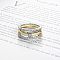 Stainless Steel Micro Pave Clear Cubic Zirconia Stackable Finger Rings, Mixed Color, US Size 7(17.3mm)