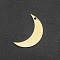 201 Stainless Steel Pendants, Laser Cut, Crescent, Golden, 20x12x1mm, Hole: 1.2mm