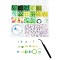 DIY Keychain Making Kits, including Glass Seed Beads & ABS Plastic & Polymer Clay Beads, Alloy Clasp, Elastic Thread, Tweezers, Green, 3x2mm, Hole: 1.2mm