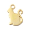 Animal 925 Sterling Sliver Pendants, Golden, Cat Shape, 18x12x1mm, Hole: 2.5mm