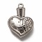 Non-Tarnish 304 Stainless Steel Pendants, Heart with Ribbon, Stainless Steel Color, 26x19x6.5mm, Hole: 1.8mm