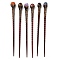Sandalwood Hair Sticks, with Natural Mixed Gemstone, for Woman, Coconut Brown, 237~239x15~19mm