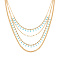 Stainless Steel Curb Chains Multi Layers Bib Necklaces, with Natural  Turquoise Charms, Golden, 15.75 inch(40cm)