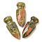 Natural Unakite Craved Sword Model Ornament, for Desk Home Display Decorations, 52~52.5x20~20.5x12~12.5mm