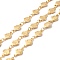 Rack Plating Brass Oval & Shell Link Chains, Unwelded, with Spool, Cadmium Free & Nickel Free & Lead Free, Real 18K Gold Plated, Link: 11x7x1.5mm, 4x2.5x0.5mm