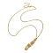 304 Stainless Steel Macrame Pouch Empty Stone Holder for Pendant Necklaces Making, with Brass Cable Chains, Golden, 17.95 inch(45.6cm), Tray: 47x6mm
