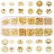 SUNNYCLUE 1 Box 240Pcs Metal Bead Caps 12 Different Flower Bead Ends Filigree Petal Brass Bead Caps Alloy Beads Spacer Accessories with Clear Box for Jewelry Making, Golden