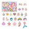 46Pcs 23 Styles Opaque & Transparent Resin Pendants, with Platinum Tone Iron Loops, Crown & Girl & Owl & Cat, Mixed Shapes, Mixed Color, 15.5~46x14~30x4~8mm, Hole: 2mm, 2pcs/style