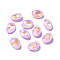 Mocha Fluorescent Style Glass Rhinestone Cabochons, Pointed Back, Oval, Violet, 18x13x5.5mm