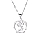 Non-Tarnish 304 Stainless Steel Pendant Necklaces, October Cosmos, 16.14~19.69 inch(41~50cm)