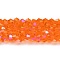 Transparent Electroplate Glass Beads Strands, AB Color Plated, Faceted, Bicone, Orange Red, 3.5~3.8mm, about about 107~110pcs/strand, 32.5~34cm