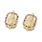 Religion Theme Brass Micro Pave Cubic Zirconia Links connectors, Rectangle with Virgin Mary, Colorful, Golden, 21.5x13.5x3mm, Hole: 1mm