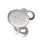 304 Stainless Steel Open Cuff Findings, Bezel Cup Ring Settings, Oval, Stainless Steel Color, Tray: 18x13mm, Inner Diameter: 18mm