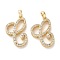 Brass Micro Pave Cubic Zirconia Pendants, Long-Lasting Plated, Symbol, Golden, 24.5x17x4.5mm, Hole: 4x3.2mm