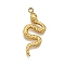 304 Stainless Steel Pendants, Snake Charm, Real 18K Gold Plated, 26x12x1.5mm, Hole: 1.8mm