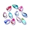 Transparent Glass Charms, Dyed & Heated, Teardrop, Mixed Color, 13.5x8x5.5mm, Hole: 1mm