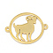 304 Stainless Steel Links Connectors, Flat Round with Twelve Constellation/Zodiac Sign, Aries, 22x18x1mm, Hole: 1.5mm